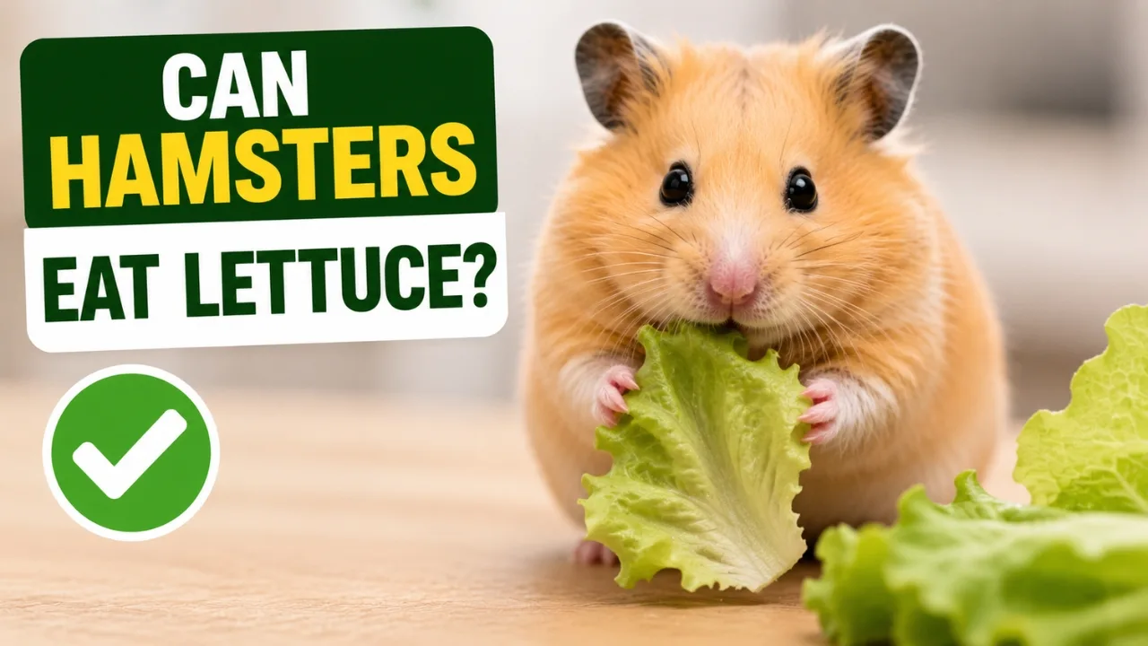 Hamster eating fresh romaine lettuce safely