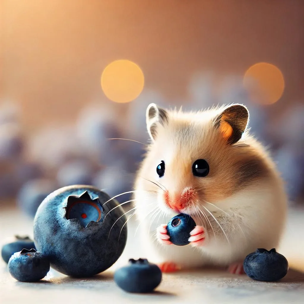 Hamster eating a fresh spinach leaf safely