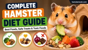 Healthy hamster diet with vegetables seeds and safe treats