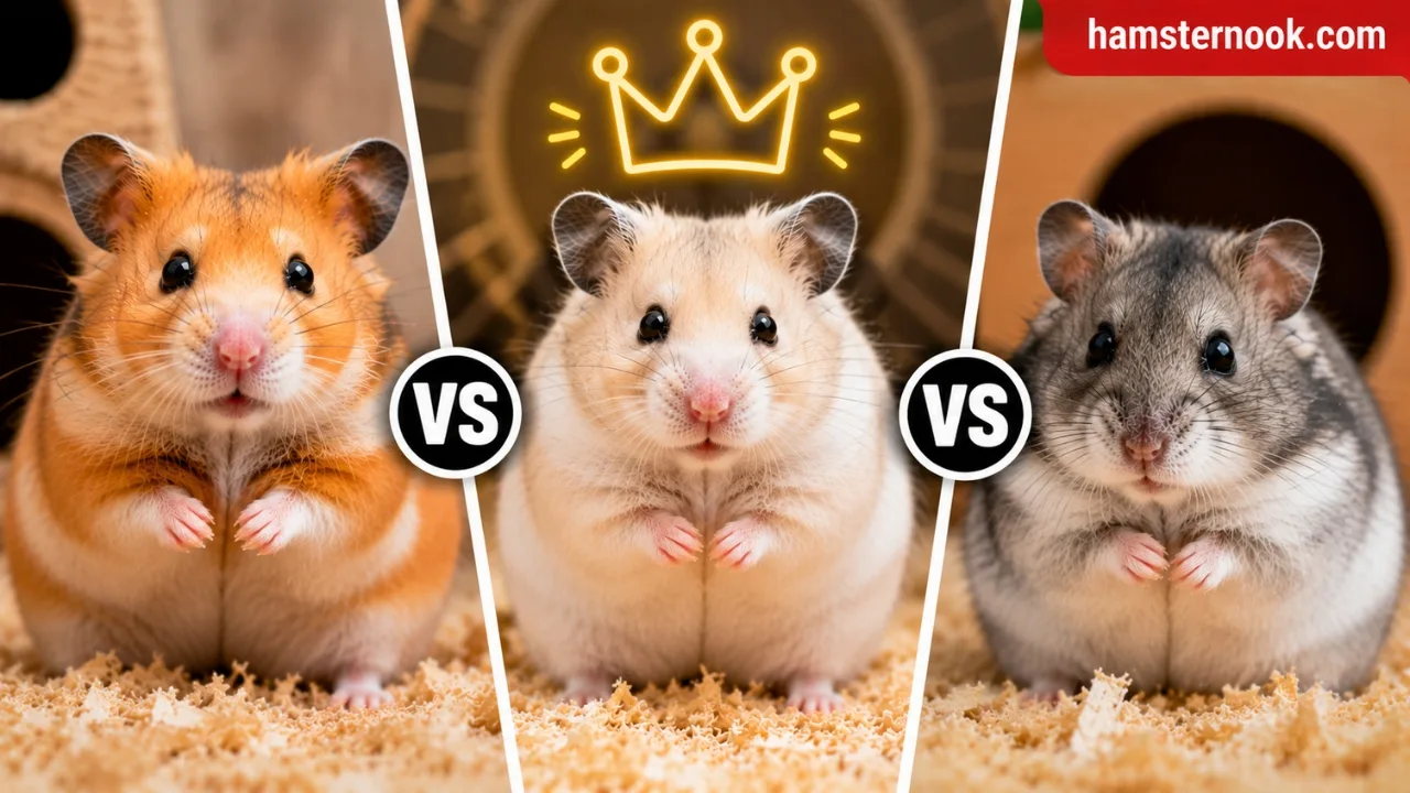 Syrian hamster compared with dwarf hamster for friendliness and handling