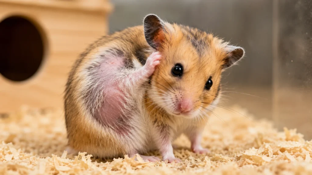 Hamster scratching skin due to hair loss problem