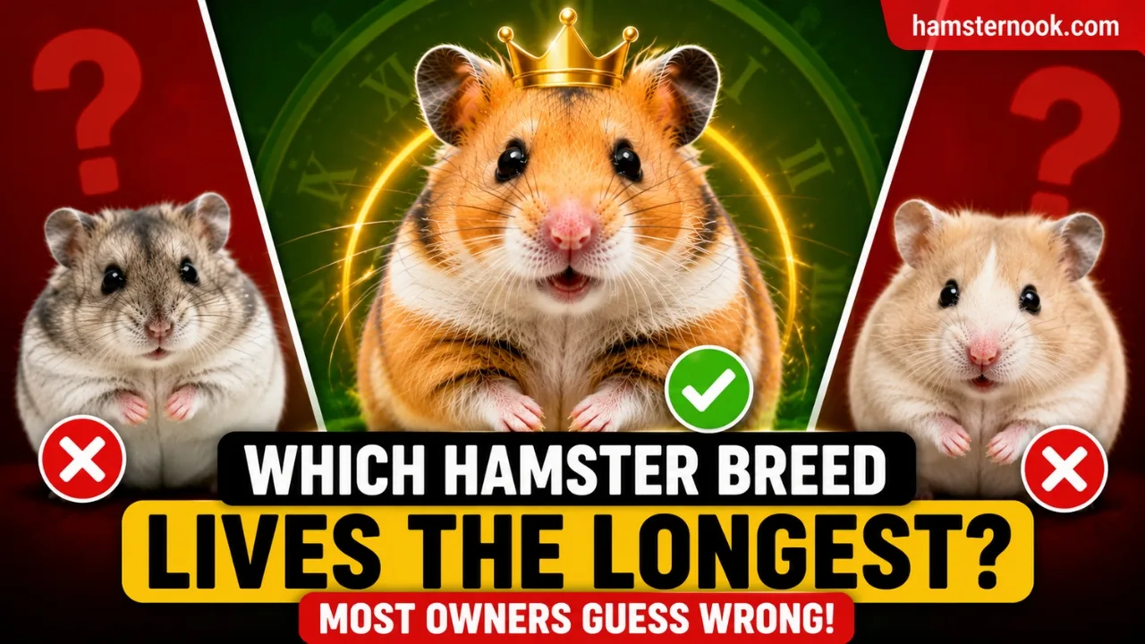 Different hamster breeds compared by lifespan including Syrian and Roborovski hamsters