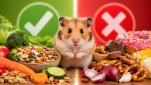 Safe and unsafe foods chart for pet hamsters