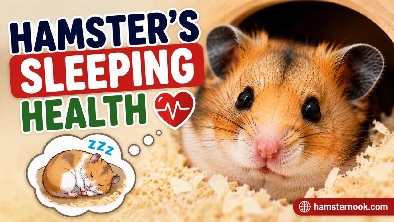 Hamster sleeping curled up peacefully inside soft bedding