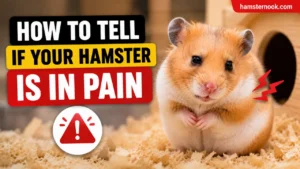 Hamster showing signs of pain while sitting in its enclosure