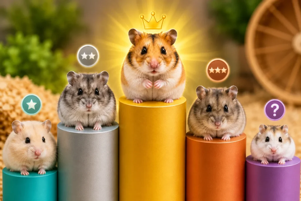 Comparison of hamster breeds ranked by average lifespan