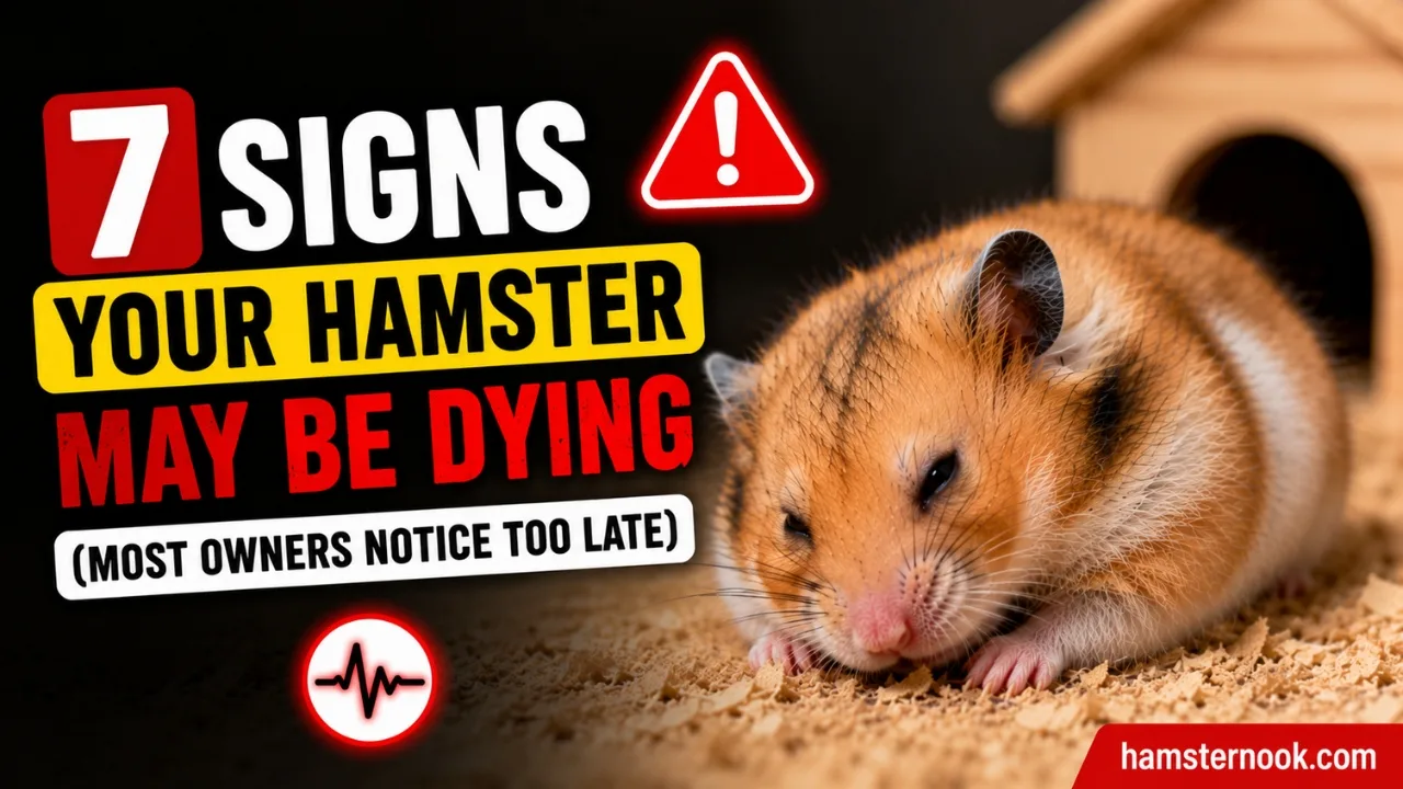 Weak sick hamster showing warning signs of serious illness