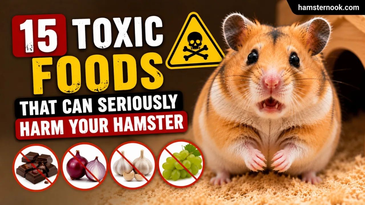 Hamster near toxic foods that should never be fed to pet hamsters