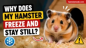 Hamster freezing and staying still while observing its surroundings