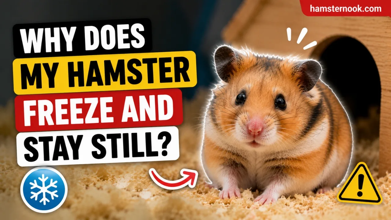 Hamster freezing and staying still while observing its surroundings