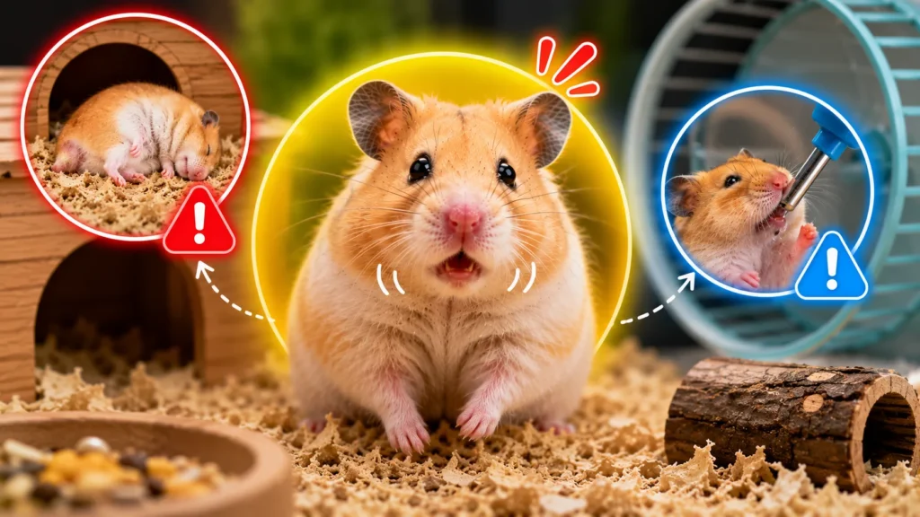 Common causes of fast breathing in hamsters including stress and dehydration