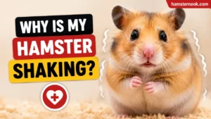 Hamster shaking slightly while sitting inside its cage