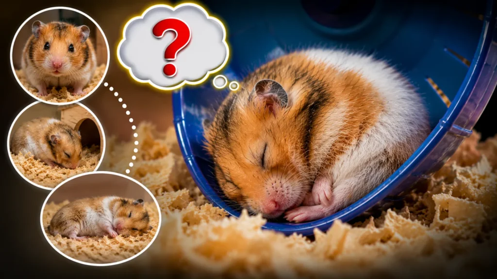 Hamster sleeping excessively with possible causes like illness cold temperature and low activity