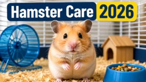 hamster care setup for beginners with cage bedding and wheel