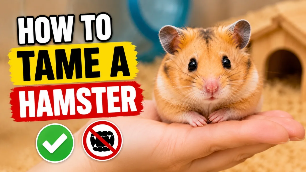 Person gently taming a hamster by hand without getting bitten
