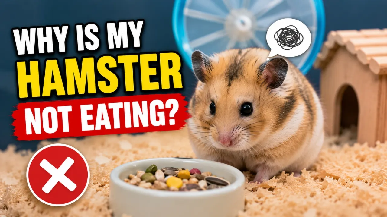 Cute hamster refusing food beside food bowl in cage
