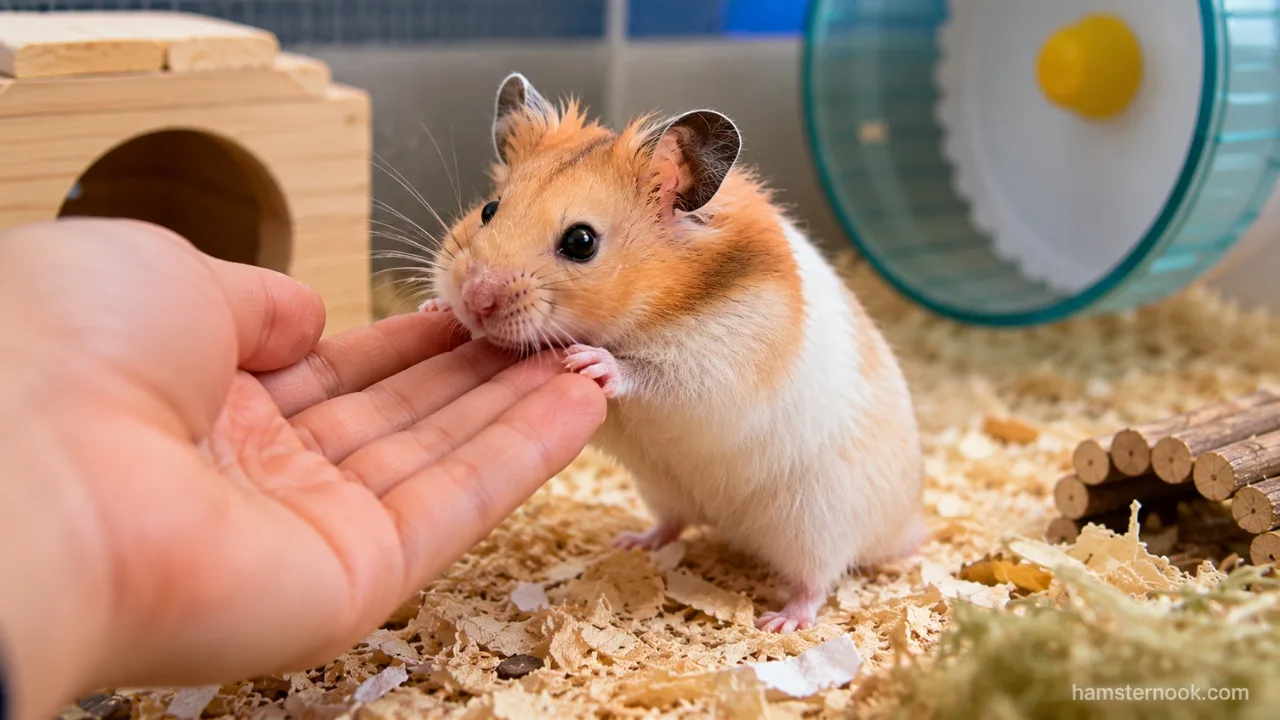 Hamster recognizing its owner during gentle handling