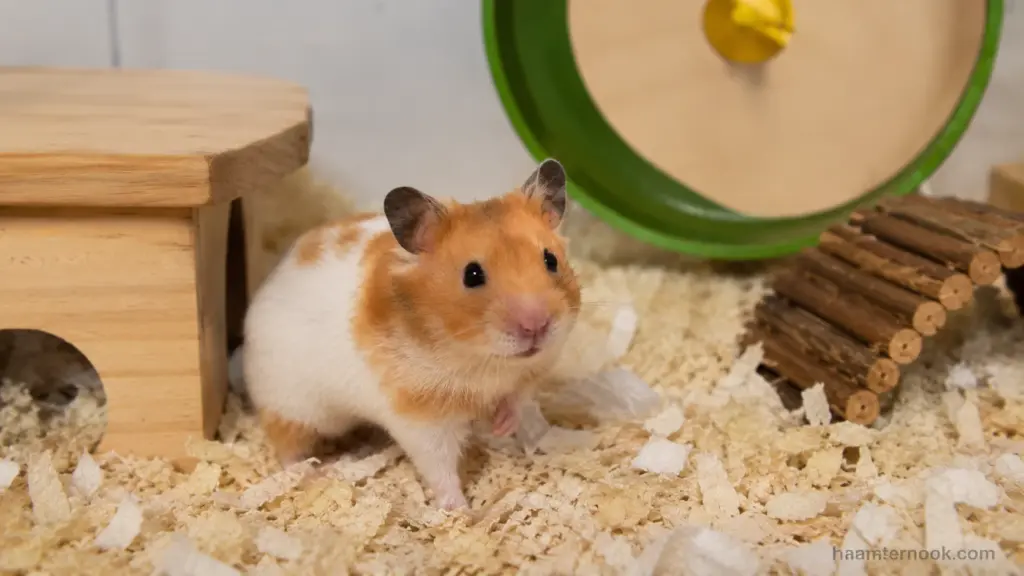 Healthy hamster with bright eyes, clean fur, and alert body posture