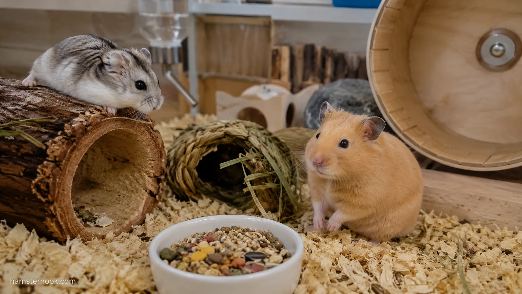 Syrian hamster, dwarf hamster, and Roborovski hamster side by side comparison