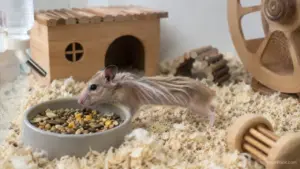 Pet hamster eating food while experiencing unexplained weight loss