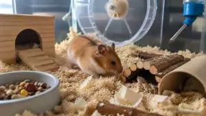 Hamster using its sense of smell to explore and navigate its enclosure